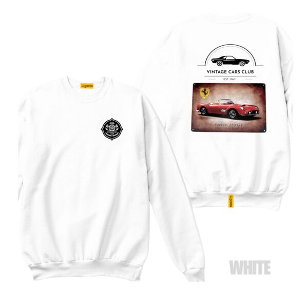 Ligosta Vintage, Cars Club Collection Sweatshirt, Unisex Sweatshirt Featuring Ferrari 250 GT California Spider Graphic, Sports Car Fans 06 - Image 3