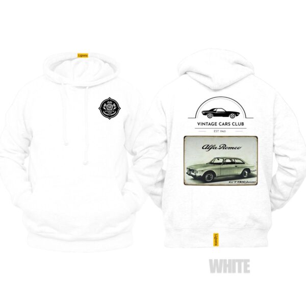 Ligosta Vintage, Cars Club Hoodie, Unisex Hoodie Featuring Alfa Romeo GT 1300 Graphic, Perfect For Classic Car Lovers 15 - Image 3