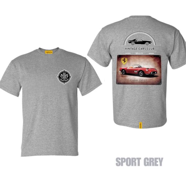 Ligosta Vintage, Cars Club Collection T-Shirt, Unisex T-Shirt Featuring Ferrari 250 GT California Spider Graphic, Sports Car Fans 06 - Image 5