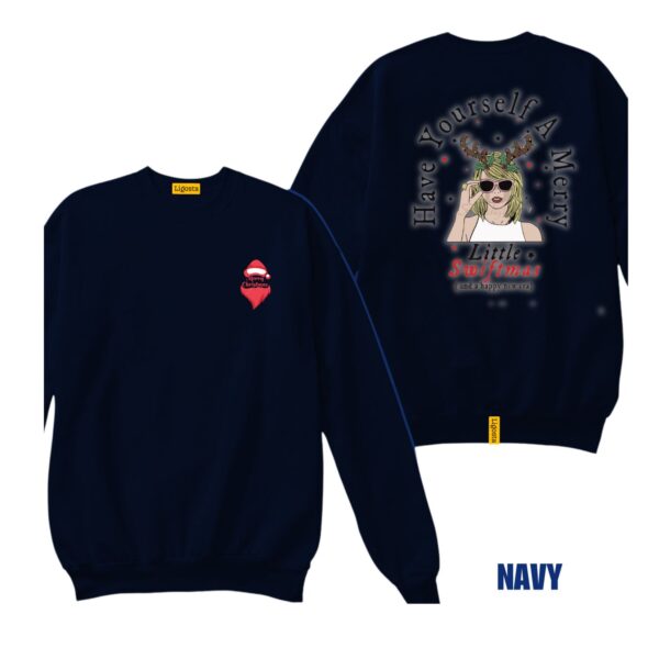 Ligosta Christmas Sweatshirt, Unisex Sweatshirt Featuring "Have Yourself A Merry Little Swiftmas" Taylor Swift Design, Swift Fans Holiday - Image 2