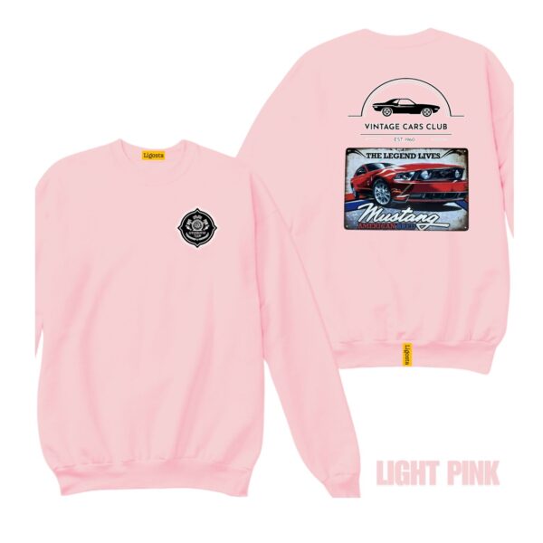 Ligosta Vintage, Cars Club Collection Sweatshirt, Unisex Sweatshirt Featuring Mustang The Legend Lives Graphic, Perfect For American Muscle Car Fans 12 - Image 4