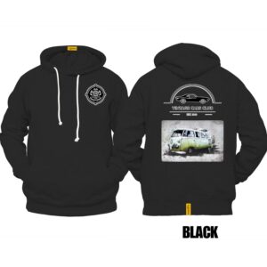 Ligosta Vintage, Cars Club Hoodie, Unisex Hoodie Featuring VW Green Camper Van Graphic, Perfect For Retro Van Enthusiasts 19