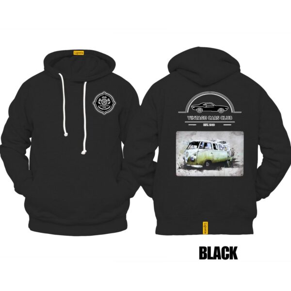 Ligosta Vintage, Cars Club Hoodie, Unisex Hoodie Featuring VW Green Camper Van Graphic, Perfect For Retro Van Enthusiasts 19