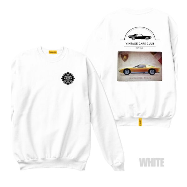 Ligosta Vintage, Cars Club Collection Sweatshirt, Unisex Sweatshirt Featuring Lamborghini Miura Graphic, Perfect For Supercar Enthusiasts 0 - Image 3