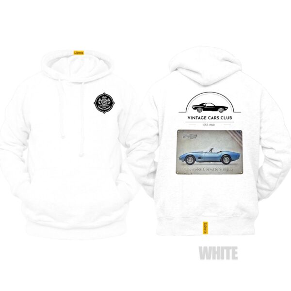 Ligosta Vintage, Cars Club Collection Hoodie, Unisex Hoodie Featuring Chevrolet Corvette Stingray Graphic, Perfect For Car Enthusiasts 01 - Image 3