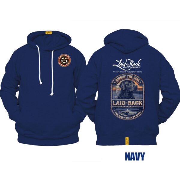 Ligosta Vintage, Laid-Back Hoodie, Unisex Hoodie Featuring Diggin' The Vibe Dog Graphic, Perfect For Relaxed Style Fans 27 - Image 2