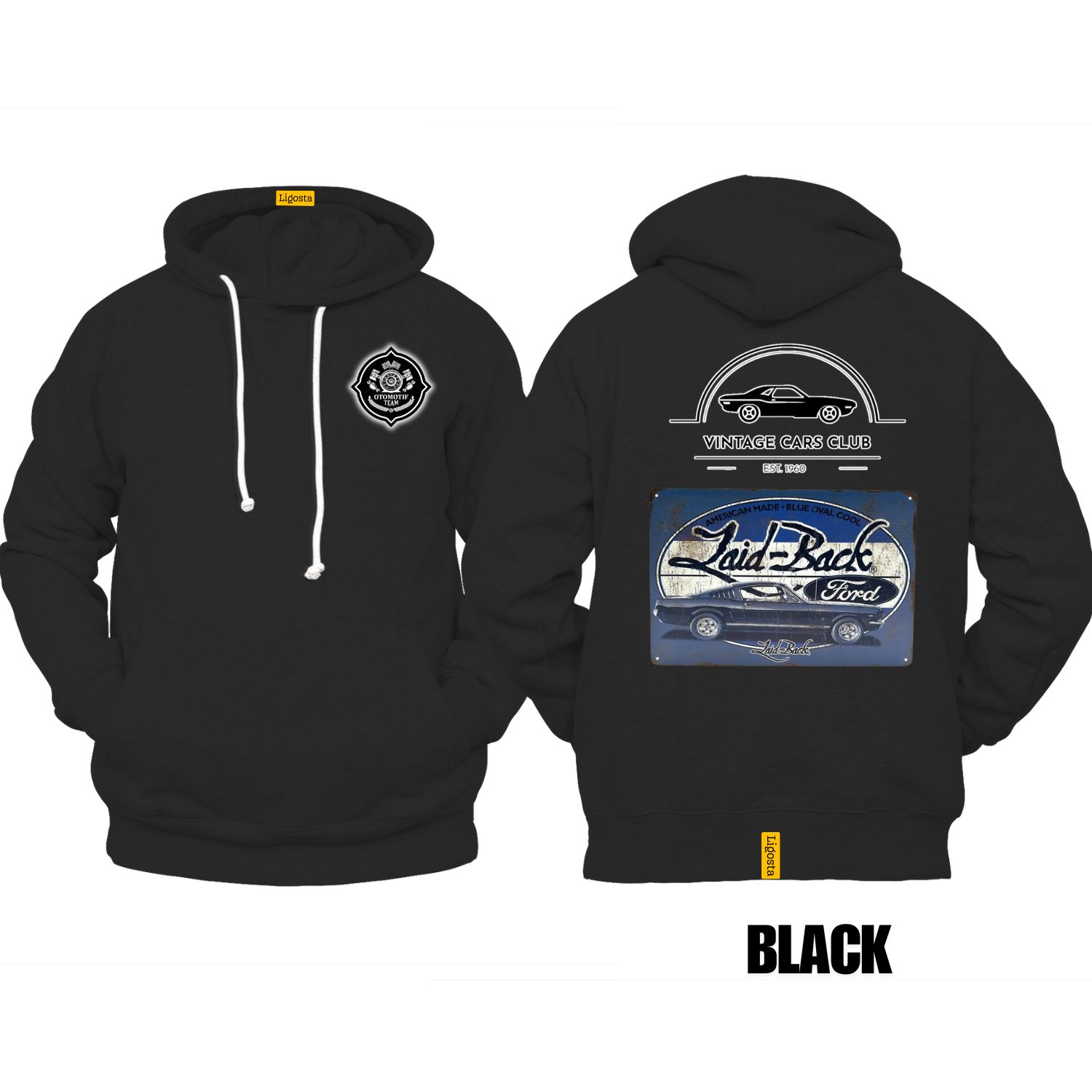 Ligosta Vintage, Cars Club Collection T-Shirt, Unisex T-Shirt Featuring Laid-Back Ford Graphic, Perfect For Retro Car Enthusiasts 07