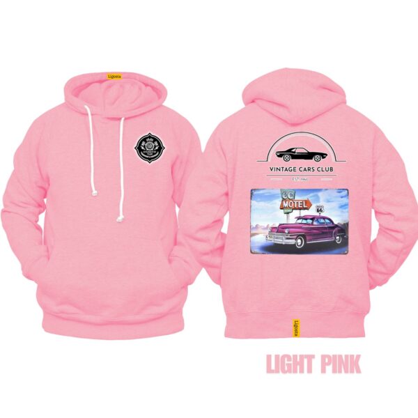 Ligosta Vintage, Cars Club Hoodie, Unisex Hoodie Featuring Route 66 Motel Graphic, Perfect For Retro Car Lovers 16 - Image 4