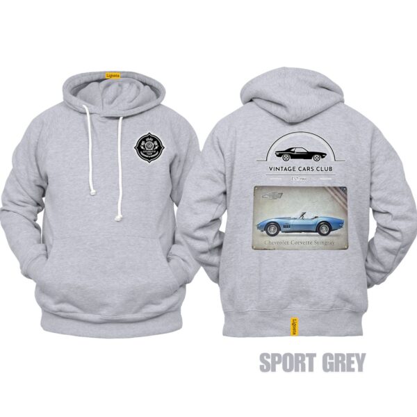 Ligosta Vintage, Cars Club Collection Hoodie, Unisex Hoodie Featuring Chevrolet Corvette Stingray Graphic, Perfect For Car Enthusiasts 01 - Image 5