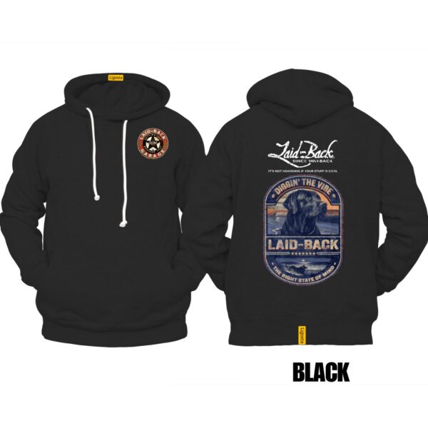 Ligosta Vintage, Laid-Back Hoodie, Unisex Hoodie Featuring Diggin' The Vibe Dog Graphic, Perfect For Relaxed Style Fans 27