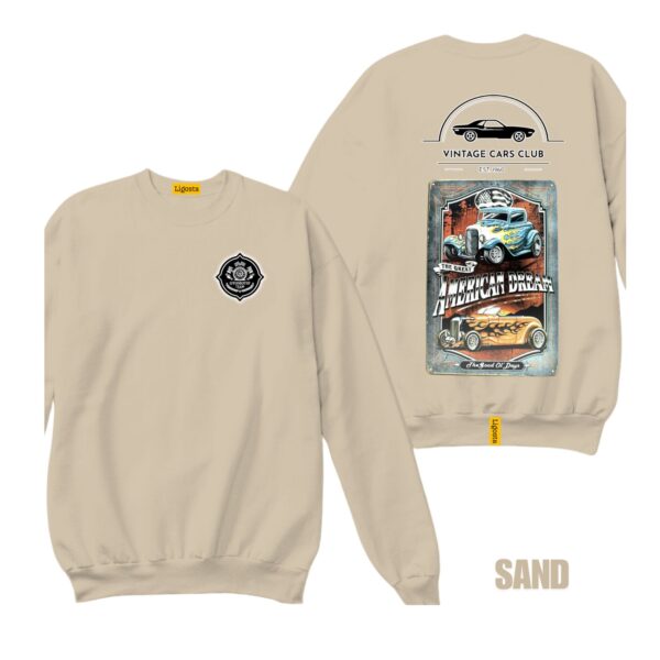 Ligosta Vintage, Cars Club Sweatshirt, Unisex Sweatshirt Featuring American Dream Hot Rod Graphic, Perfect For Classic Car Fans 20 - Image 6