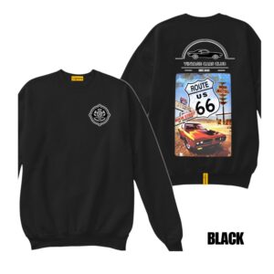 Ligosta Vintage, Cars Club Sweatshirt, Unisex Sweatshirt Featuring Route 66 Graphic, Perfect For Road Trip Enthusiasts 14