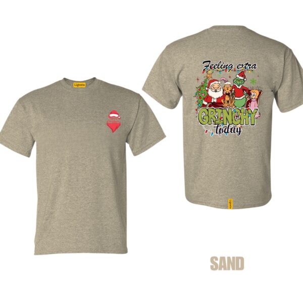 Ligosta Grinchy Vibes Collection T-Shirt, Unisex T-Shirt Featuring Extra Grinchy Holiday Design, Perfect For Festive Fun 10 - Image 6