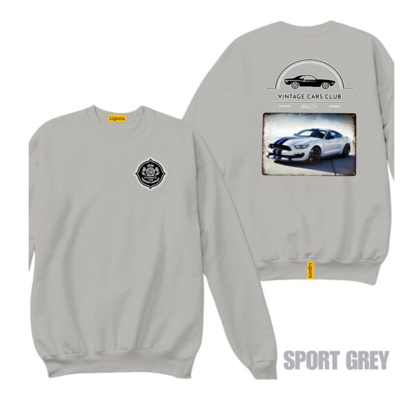 Ligosta Vintage, Cars Club Collection Sweatshirt, Unisex Sweatshirt Featuring Ford Mustang Shelby GT350 Graphic, Muscle Car Fans 10 - Image 5