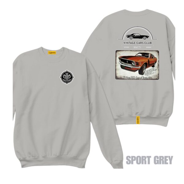 Ligosta Vintage, Cars Club Collection Sweatshirt, Unisex Sweatshirt Featuring 70 Boss 302 Trans-Am Graphic, Classic Muscle Car Fans 11 - Image 5