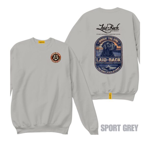 Ligosta Vintage, Laid-Back Sweatshirt, Unisex Sweatshirt Featuring Diggin' The Vibe Dog Graphic, Perfect For Relaxed Style Fans 27 - Image 5