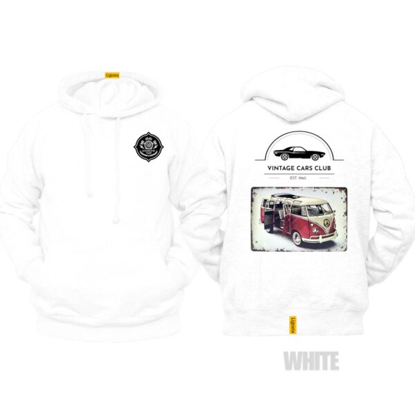 Ligosta Vintage, Cars Club Hoodie, Unisex Hoodie Featuring VW Camper Van Graphic, Perfect For Retro Van Lovers 18 - Image 3