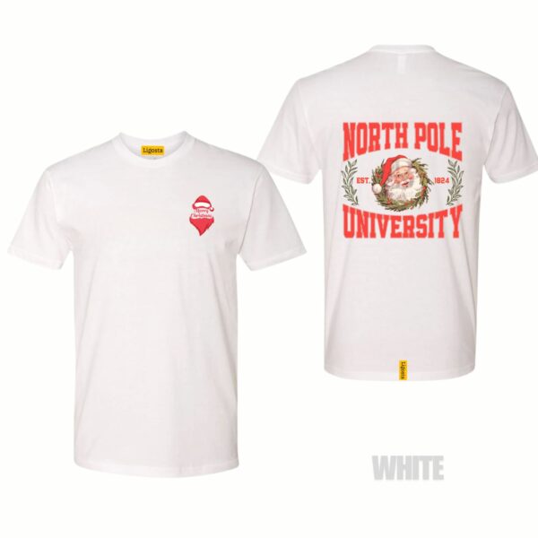 Ligosta Holiday Academy Collection T-Shirt, Unisex T-Shirt Featuring North Pole University Design, Perfect For Christmas Enthusiasts 05 - Image 3