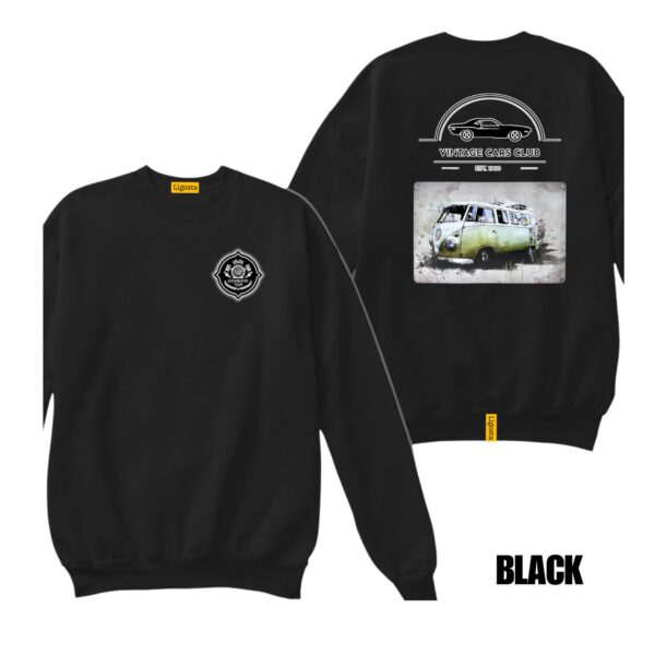 Ligosta Vintage, Cars Club Sweatshirt, Unisex Sweatshirt Featuring VW Green Camper Van Graphic, Perfect For Retro Van Enthusiasts 19