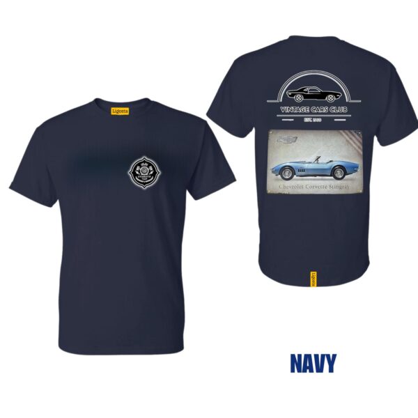 Ligosta Vintage, Cars Club Collection T-Shirt, Unisex T-Shirt Featuring Chevrolet Corvette Stingray Graphic, Perfect For Car Enthusiasts 01 - Image 2