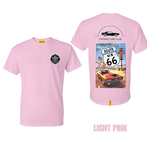 Ligosta Vintage, Cars Club T-Shirt, Unisex T-Shirt Featuring Route 66 Graphic, Perfect For Road Trip Enthusiasts 14 - Image 4