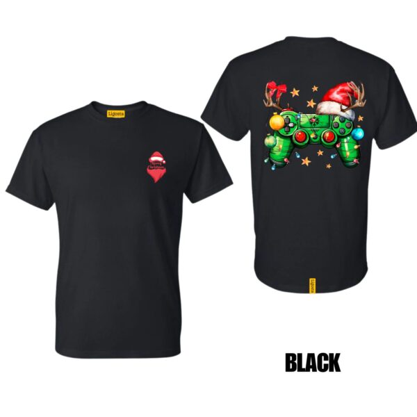 Ligosta Gamer Xmas Collection T-Shirt, Unisex T-Shirt Featuring Festive Gaming Controller Design, Perfect For Gaming Fans 08