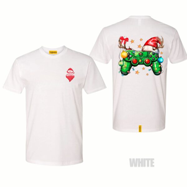 Ligosta Gamer Xmas Collection T-Shirt, Unisex T-Shirt Featuring Festive Gaming Controller Design, Perfect For Gaming Fans 08 - Image 3