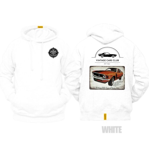 Ligosta Vintage, Cars Club Collection Hoodie, Unisex Hoodie Featuring 70 Boss 302 Trans-Am Graphic, Perfect For Classic Muscle Car Fans 11 - Image 3