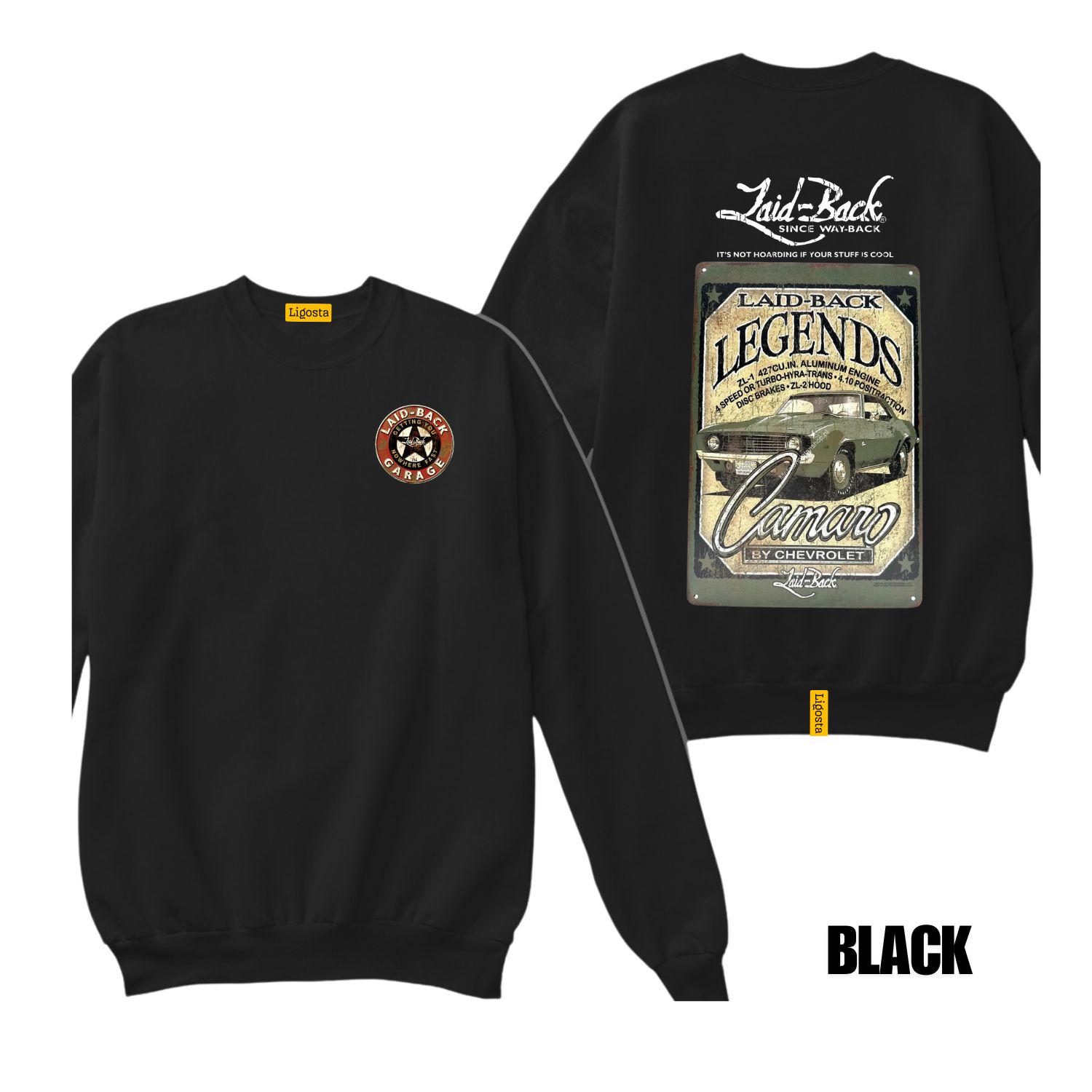 Ligosta Vintage, Cars Club Sweatshirt, Unisex Sweatshirt Featuring Laid-Back Camaro Legends Graphic, Perfect For Classic Car Fans 25