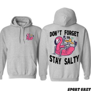 Stay Salty Flamingo Skeleton Design, Casual Wear Hoodie, Fun and Beachy Style , Street Life Style, Street Life Style