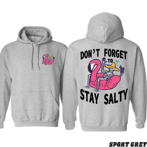 Stay Salty Flamingo Skeleton Design, Casual Wear Hoodie, Fun and Beachy Style , Street Life Style, Street Life Style