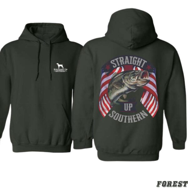 Straight Up Southern Hoodie, Camo Country Hoodies, Patriotic Fish Design, Perfect for Fishing Enthusiasts, Comfortable and Warm, Hoodie For Men, Hoodie For Women . Tops Underwear, Hoodie Design - Image 3