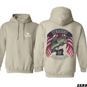 Straight Up Southern Hoodie, Camo Country Hoodies, Patriotic Fish Design, Perfect for Fishing Enthusiasts, Comfortable and Warm, Hoodie For Men, Hoodie For Women . Tops Underwear, Hoodie Design
