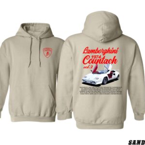 Lamborghini Countach 1974 Hoodie, Classic Car Enthusiast’s Dream Apparel, Featuring Iconic Supercar Design, Perfect for Fans of Vintage Automobiles, High-Quality Unisex Hoodie for Style and Comfort , Winter Fashion