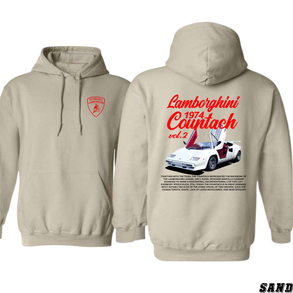 Lamborghini Countach 1974 Hoodie, Classic Car Enthusiast’s Dream Apparel, Featuring Iconic Supercar Design, Perfect for Fans of Vintage Automobiles, High-Quality Unisex Hoodie for Style and Comfort , Winter Fashion