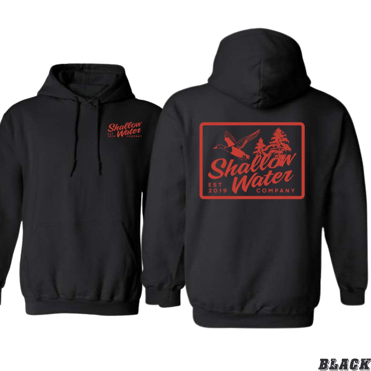 Shallow Water Company Hoodie, Timeless Duck and Nature Emblem Design, Perfect for Outdoor Enthusiasts, Ideal for Comfortable and Stylish Casual Wear, Unisex Apparel, Embrace the Spirit of Nature with Our Iconic Hoodie , Winter Fashion