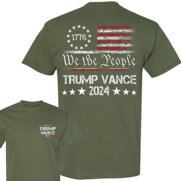 We The People Trump Vance 2024 Shirt, Trump Vance 2024 President Shirt, Trump Supporter Re-Election T-Shirt, Trump Supporters Unisex Cotton 2 Sides Shirt, Gift For Trump Fans, Full Colors, Full Sizes - Image 3
