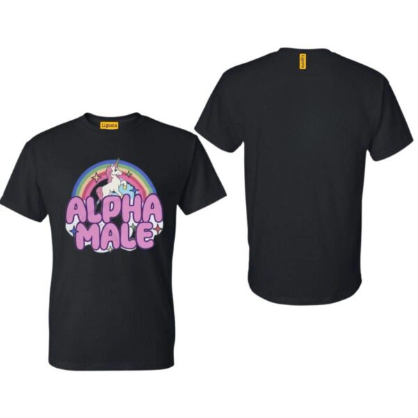 Ironic Alpha Male Unicorn Rainbow, Funny Unisex Tshirt, Bella Canvas Tee, Funny Shirt, Funny Graphic Tee, Offensive Shirt, Weird Shirt - Image 2