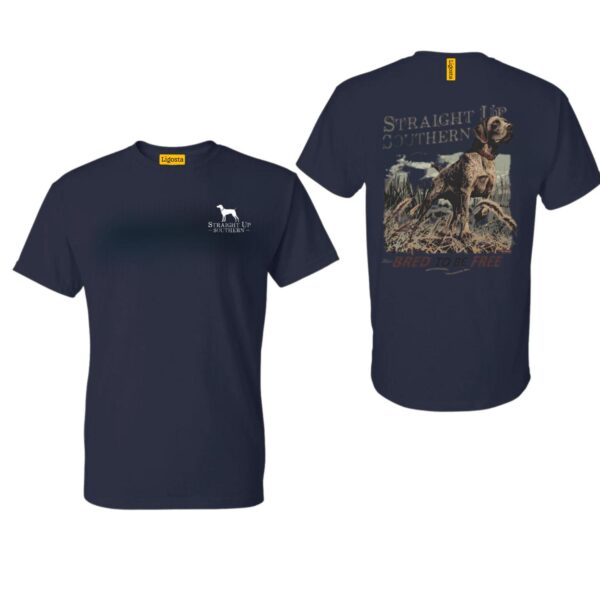 Straight Up Southern TShirt, Camo Country TShirts, Bred to be Free Hunting Dog Design, Country boy clothing, Ideal for Outdoor Enthusiasts, Comfortable and Durable, TShirt For Men, TShirt For Women, Street Life Style - Image 3