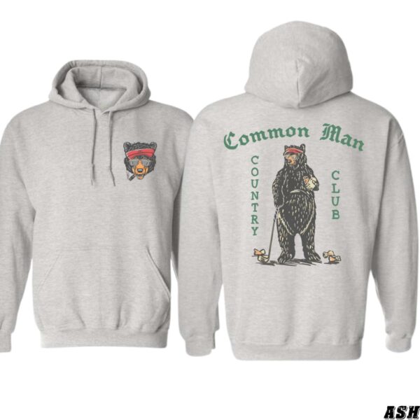 Common Man Country Club Hoodie, Fun Bear Design, Perfect for Outdoor Enthusiasts, Ideal for Casual Comfort, Quirky and Cozy, Unisex Hoodie for Men and Women , Winter Fashion - Image 4