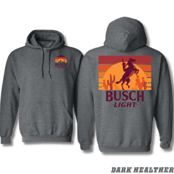 Busch iLight Hoodie, Western Sunset Horse Design Shirt, Trendy Hoodie for Men and Women , Hoodie Design - Image 3