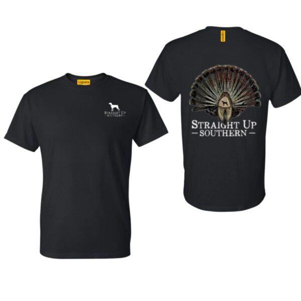 Straight Up Southern TShirt, Turkey Fan Design, Comfortable and Durable Camo Country TShirts, Perfect for Outdoor Enthusiasts, Ideal for Men and Women. , TShirt Design, Street Life Style - Image 4