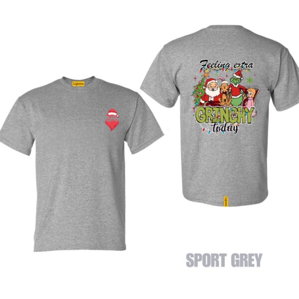 Ligosta Grinchy Vibes Collection T-Shirt, Unisex T-Shirt Featuring Extra Grinchy Holiday Design, Perfect For Festive Fun 10 - Image 5