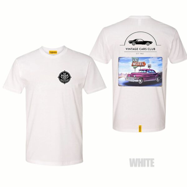 Ligosta Vintage, Cars Club T-Shirt, Unisex T-Shirt Featuring Route 66 Motel Graphic, Perfect For Retro Car Lovers 16 - Image 3