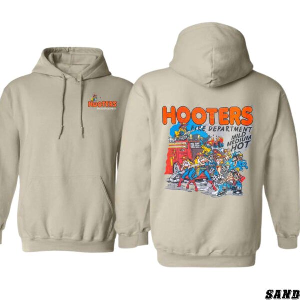 Hooters Fire Department "Mild, Medium, Hot" Black Unisex Hoodie, Ideal for Fans of Fun and Casual Wear , Hoodie Design - Image 3