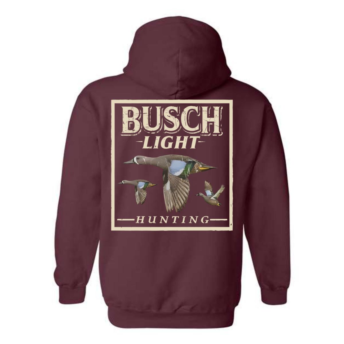 Busch Light Hoodie, Hunting Design with Ducks in Flight, Perfect for Outdoor Enthusiasts, Ideal for Casual Wear, Comfortable and Stylish, Hoodie For Men, Hoodie For Women , Hoodie Design