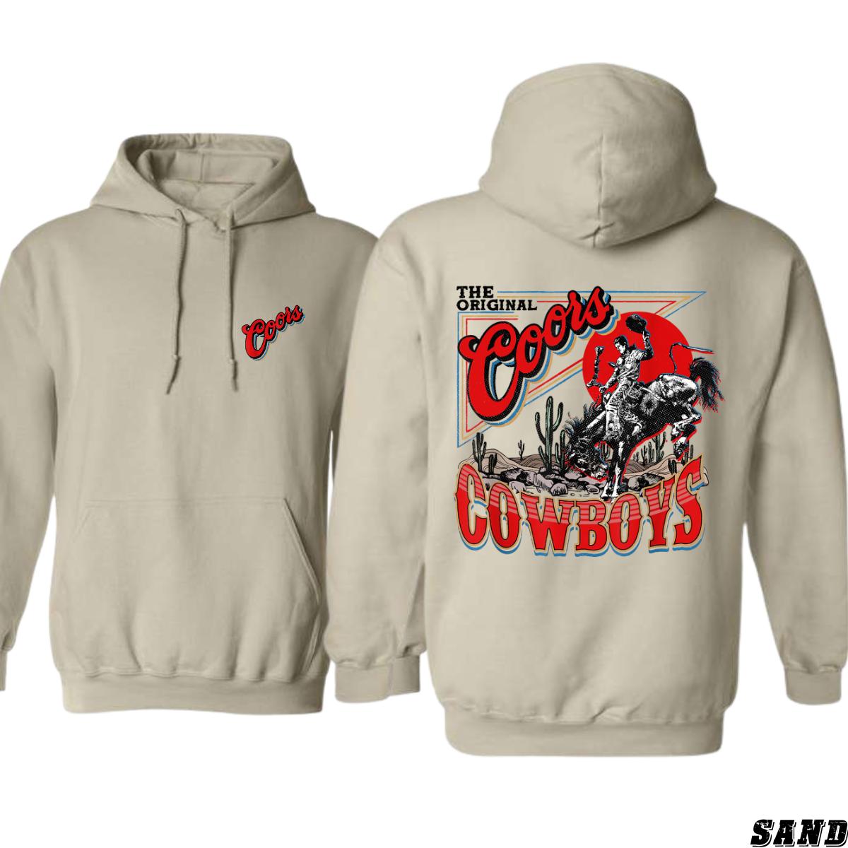 Coors Cowboys Hoodie, Original Western Rodeo Design, Perfect for Cowboy Fans, Ideal for Casual Wear, Street Life Style