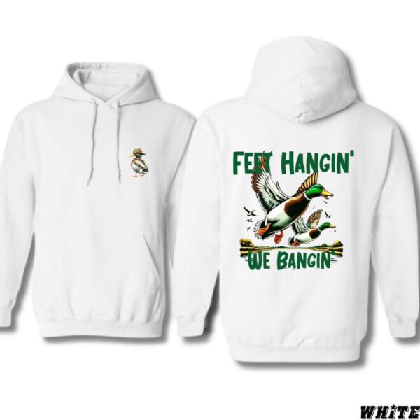 Feet Hangin' We Bangin' Hoodie, Bold Mallard Ducks Illustration, Outdoor Enthusiasts and Duck Hunters, Cozy and Stylish, Street Life Style - Image 2