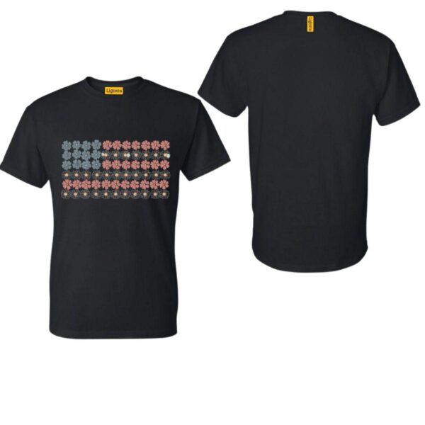 American Flag, Flowers, Red_White Blue, Floral, Patriotic, Independence Day, 1776, USA, Tshirt, Women's, Comfort Colors Tee Cotton Top - Image 2