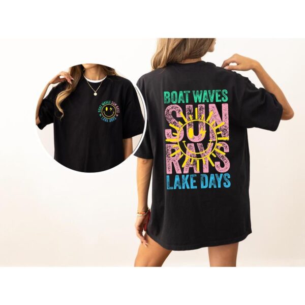 Boat Waves, Sun Rays, Retro Summer Sublimation Designs, Lake Days, Lake Hair Design, Comfort Colors Tee Cotton Top - Image 5